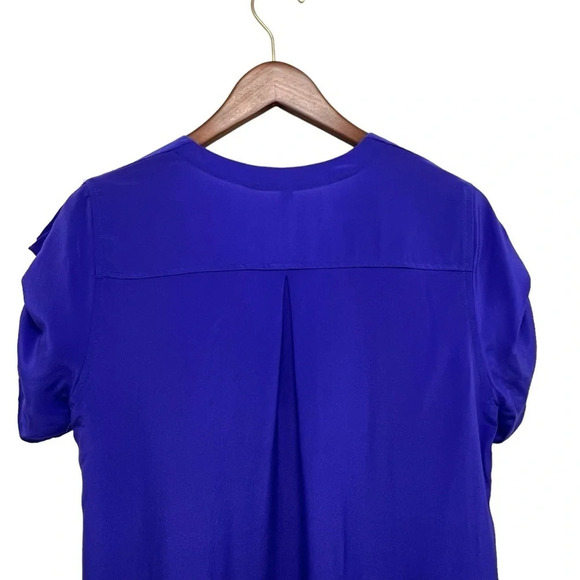 Amanda Uprichard Silk Shift Dress Navy Blue Mini V-neck Casual Dress Mini Size S - Picture 3 of 6